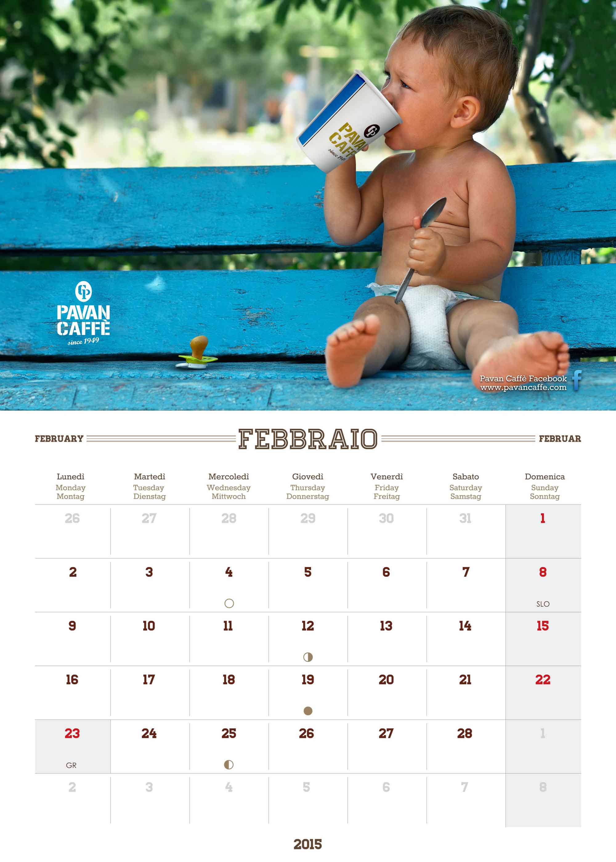 Pavan Caffè 2015 Kalender Februar