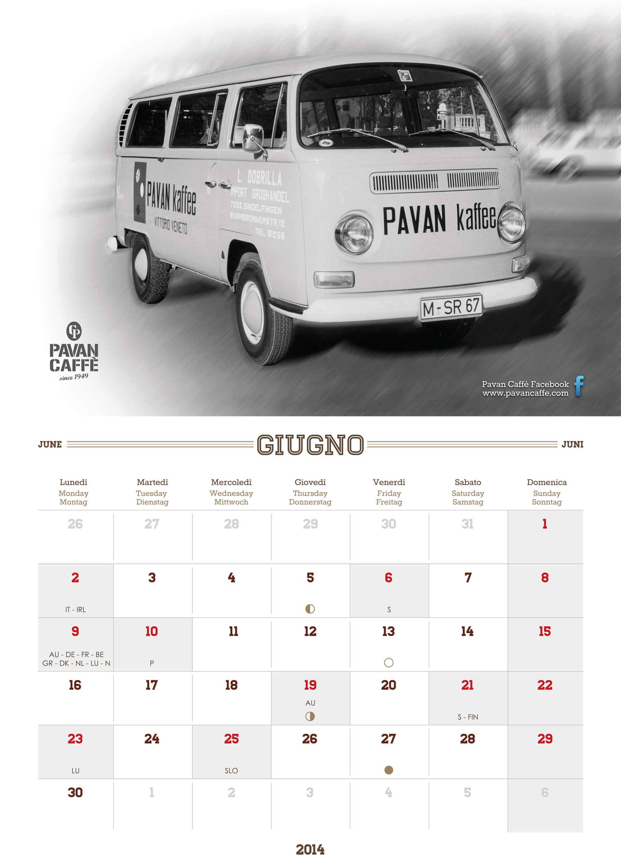 Pavan Caffè 2014 Kalender Juni