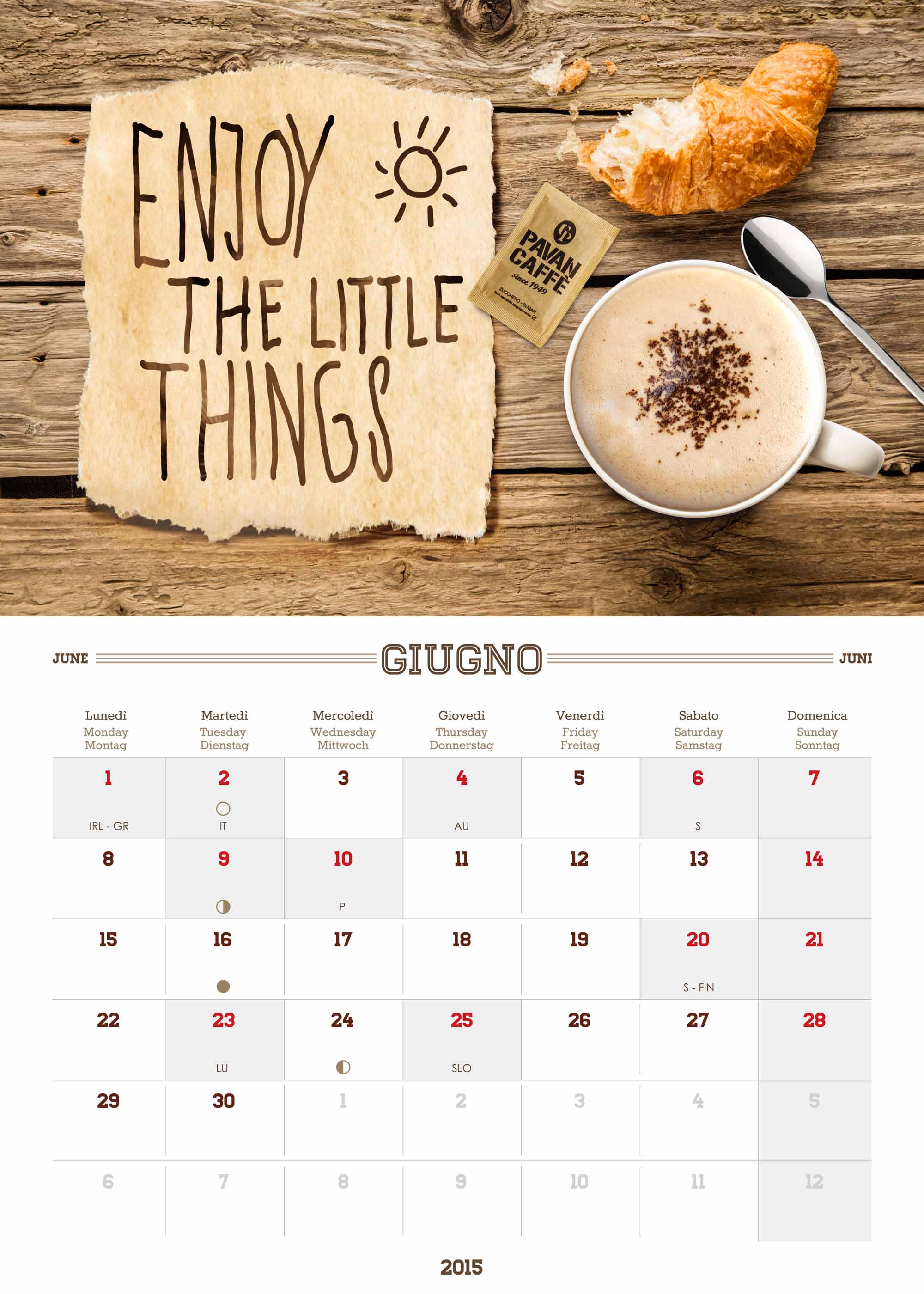 Pavan Caffè 2015 Kalender Juni