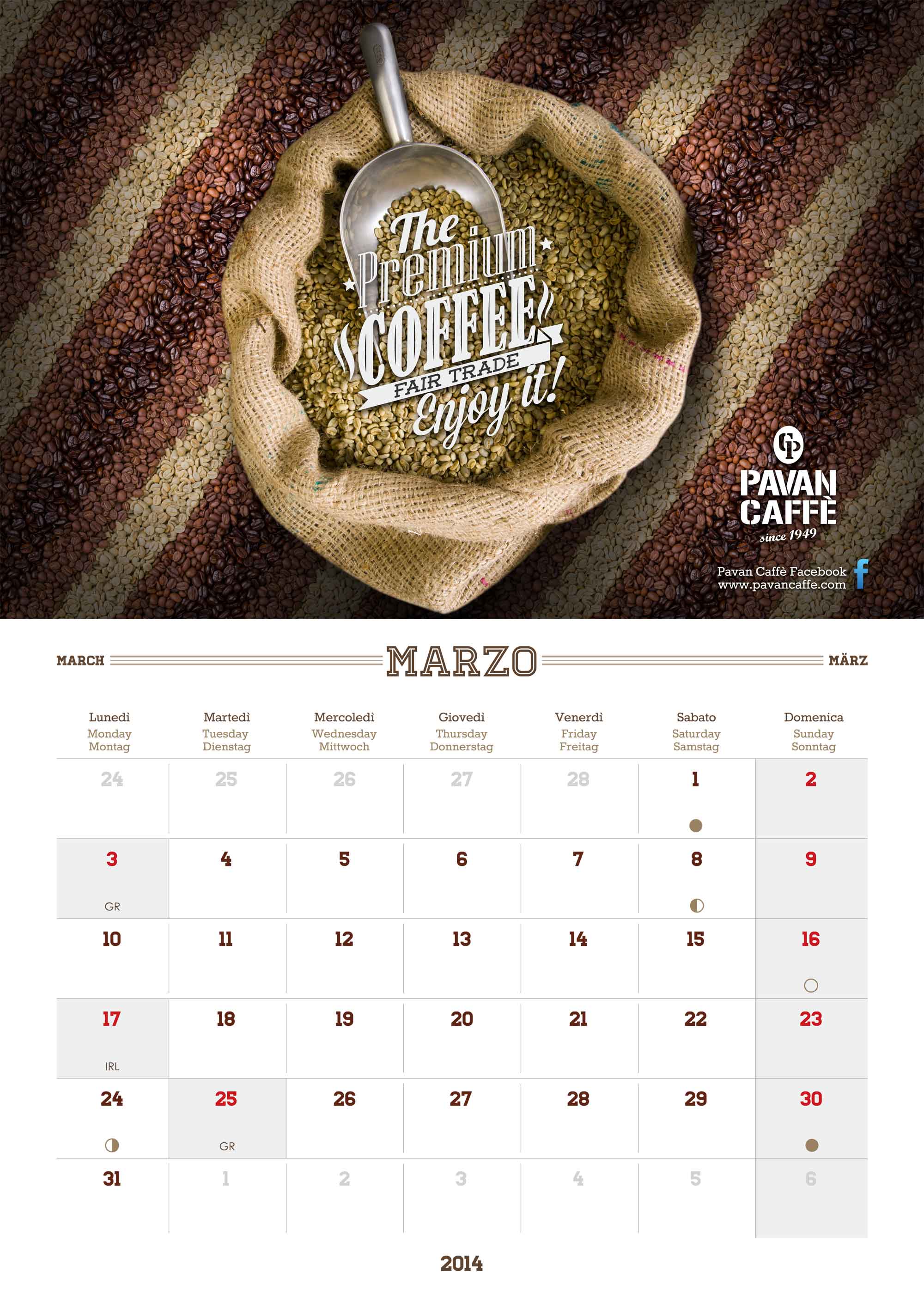 Pavan Caffè 2014 calendar March